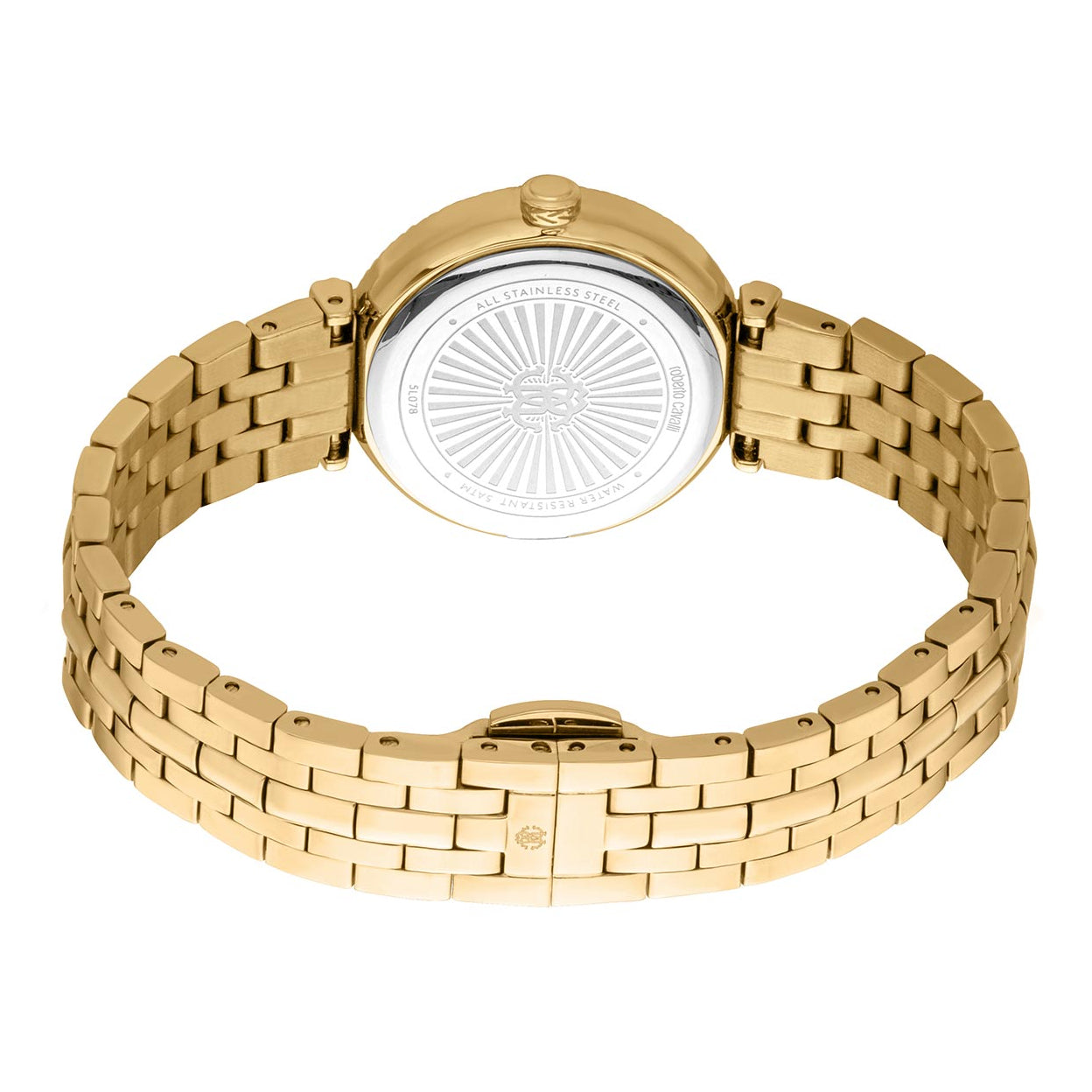Just Cavalli Chiarezza Snake Core Silver Dial Gold Steel Strap Watch for Women - RC5L078M0025