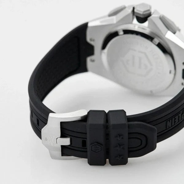 Philipp Plein Octagon Silver Dial Black Silicone Strap Watch for Men  - PWTBA0123