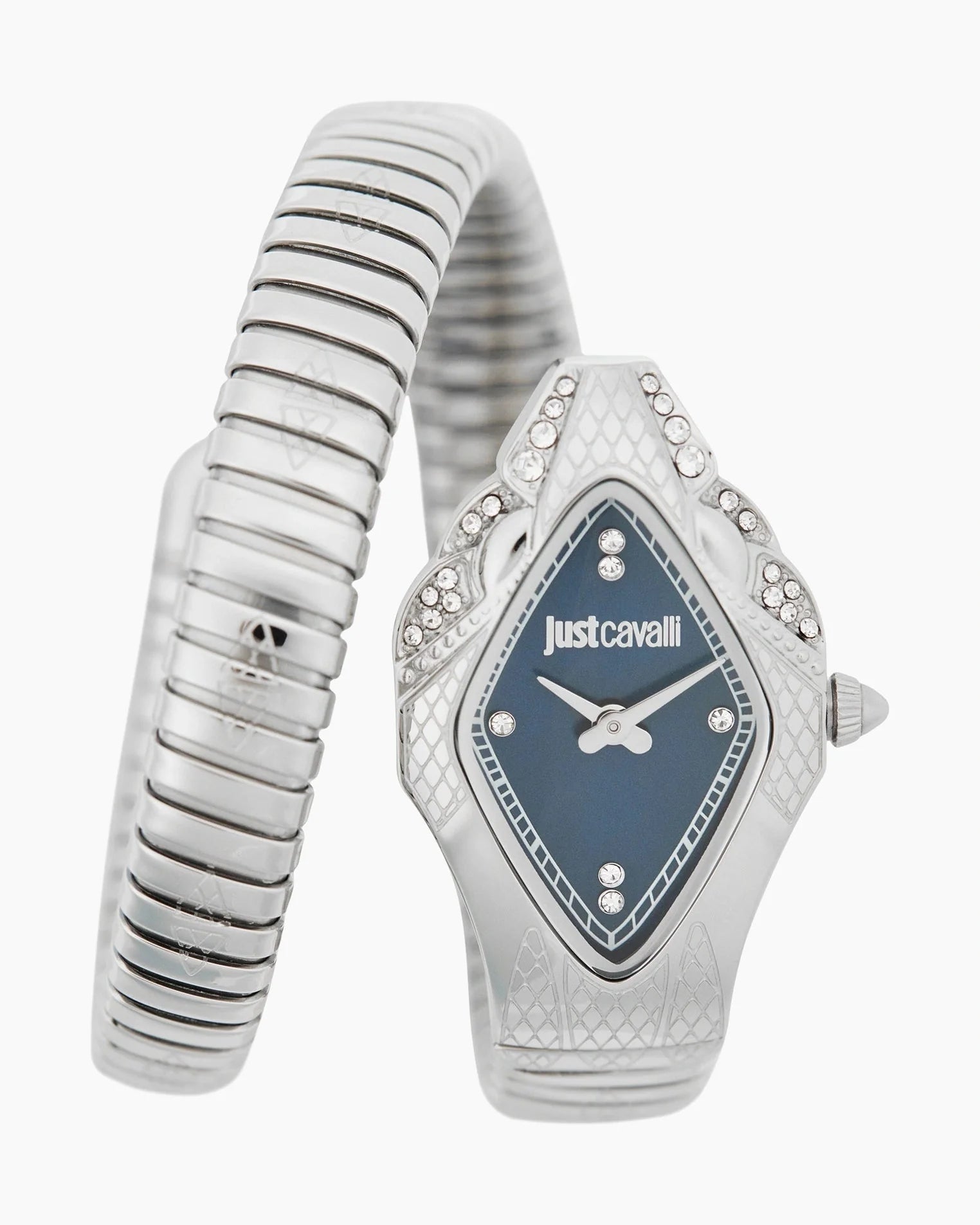 Just Cavalli Ferocious Blue Dial Silver Steel Strap Watch for Women - JC1L306M0015