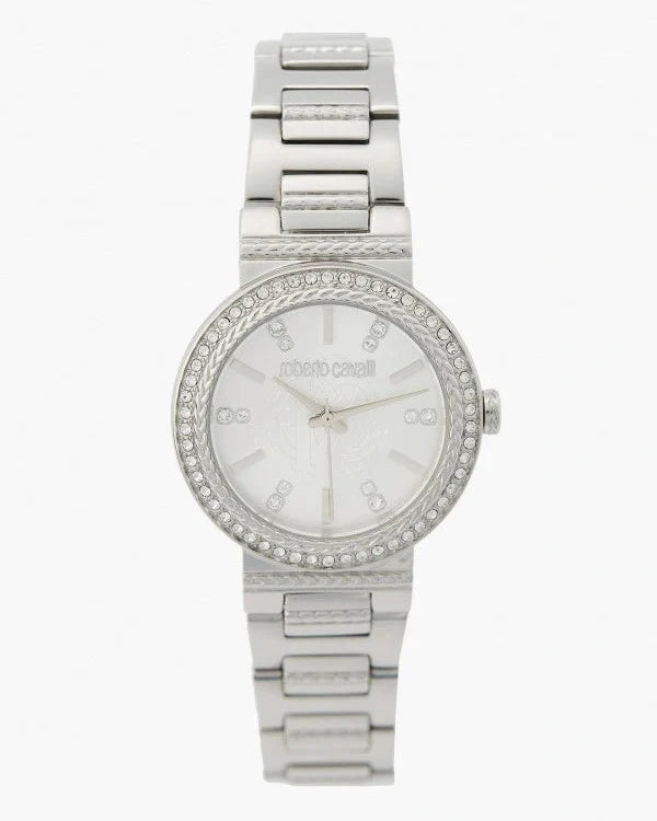 Just Cavalli Donna Glam Silver Dial Silver Steel Strap Watch for Women - RC5L098M0015