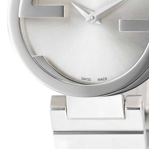 Gucci G Interlocking Silver Dial Silver Steel Strap Watch For Women - YA133503