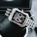 Bulova Crystal Collection Black Dial Silver Steel Strap Watch for Men - 98C108