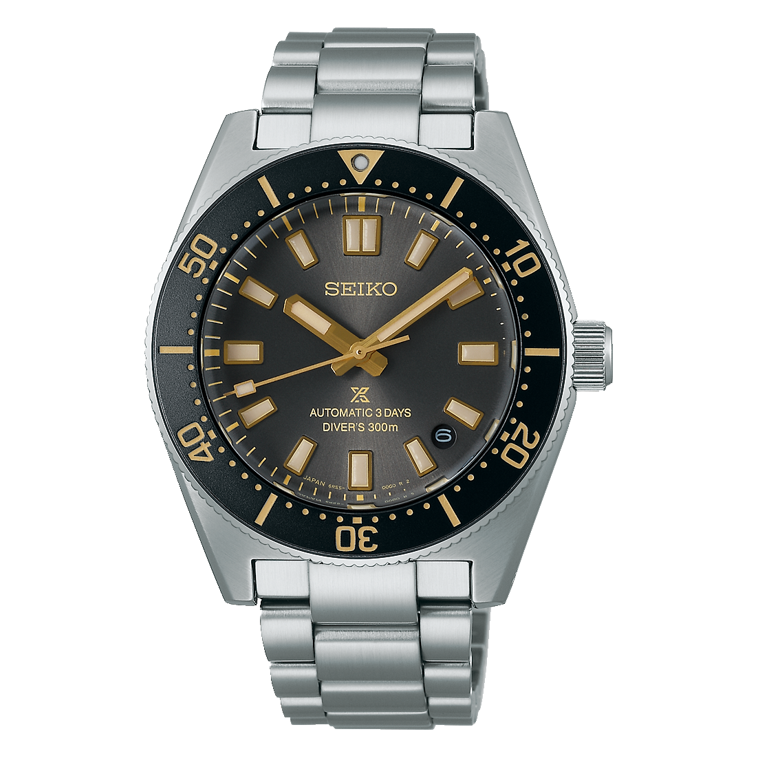 Seiko Prospex 55th Anniversary Edition Brown Dial Silver Steel Strap Watch For Men - SPB145J1