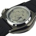 Seiko 5 Sport Automatic Black Dial Black Silicone Strap Watch For Men - SRPD65K3