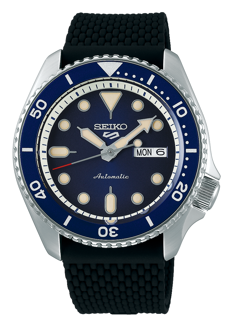 Seiko 5 Sports SKX Automatic Blue Dial Blue Silicone Strap Watch for Men - SRPD71K2
