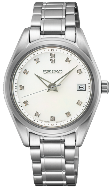 Seiko Diamond Silver Dial Silver Steel Strap Watch for Women - SUR579P1