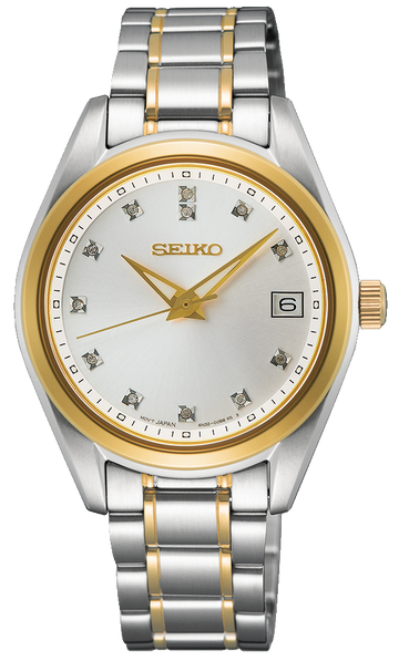 Seiko Diamond Silver Dial Two Tone Steel Strap Watch for Women - SUR582P1
