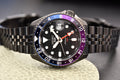 Seiko Automatic SKX GMT Yuto Horigome Limited Edition Black Dial Black Steel Strap Watch For Men - SSK027K1