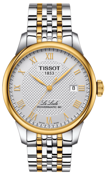 Tissot T Classic Le Locle Powermatic 80 Silver Dial Two Tone Steel Strap Watch For Men - T0064072203301