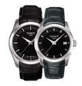 Tissot T Trend Couturier Black Dial Black Leather Strap Watch For Women - T035.210.16.051.00