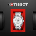 Tissot T Classic Couturier Chronograph White Dial Silver Steel Strap Watch For Men - T101.617.11.031.00