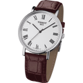 Tissot T Classic Everytime White Dial Brown Leather Strap Watch For Men - T109.410.16.033.00