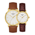 Tissot T Classic Everytime White Dial Brown Leather Strap Watch For Men - T109.410.36.031.00