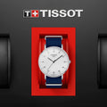 Tissot T Classic Everytime Large White Dial Blue NATO Strap Watch For Men - T109.610.17.037.00