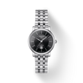 Tissot T Classic Carson Premium Automatic Lady Black Dial Silver Steel Strap Watch for Women - T122.207.11.051.00