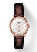 Tissot T Classic Carson Premium White Dial Brown Leather Strap Watch for Women - T122.207.36.031.00