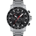 Tissot Supersport Chrono Black Dial Silver Steel Strap Watch For Men - T125.617.11.051.00