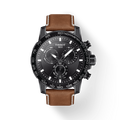 Tissot Supersport Chrono Black Dial Brown Leather Strap Watch for Men - T125.617.36.051.01