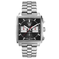 Tag Heuer Monaco Automatic Chronograph Black Dial Silver Steel Strap Watch for Men - CBL2113.BA0644