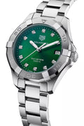 Tag Heuer Aquaracer Diamonds Emerald Green Dial Watch for Women - WBD1316.BA0740