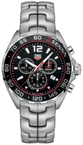Tag Heuer Senna Chronograph Special Edition Black Dial Silver Steel Strap Watch for Men - CAZ1015.BA0883