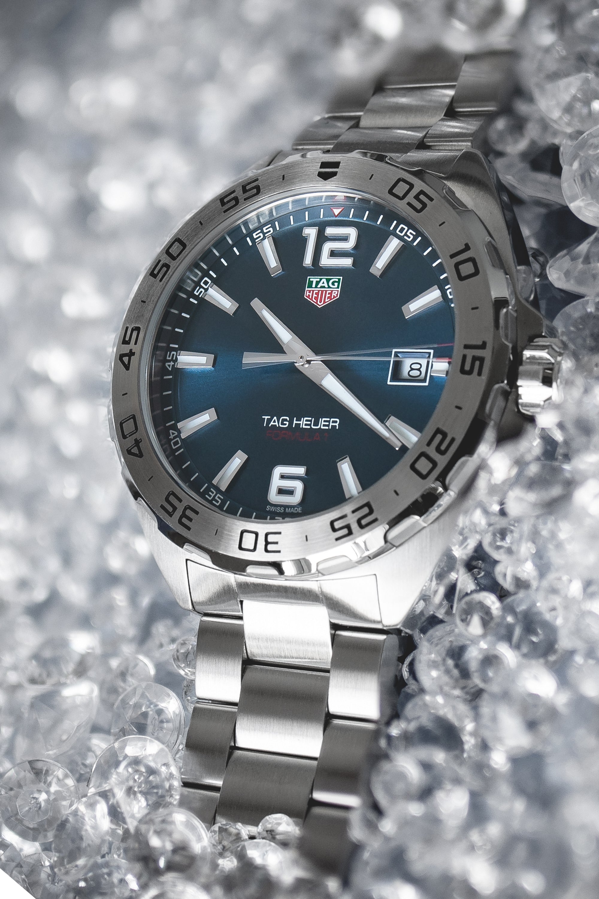 Tag Heuer Formula 1 Blue Dial Silver Steel Strap Watch for Men - WAZ1118.BA0875