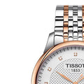 Tissot Le Locle Powermatic 80 Diamonds Silver Dial Two Tone Steel Strap Watch For Men - T006.407.22.036.01