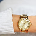 Michael Kors Norie Gold Dial Gold Steel Strap Watch for Women - MK3560