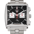 Tag Heuer Monaco Automatic Chronograph Black Dial Silver Steel Strap Watch for Men - CBL2113.BA0644