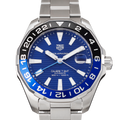 Tag Heuer Aquaracer GMT Calibre 6 Automatic Blue Dial Silver Steel Strap Watch for Men - WAY201T.BA0927