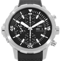 IWC Aquatimer Chronograph Black Dial Black Leather Strap Watch for Men - IW376803