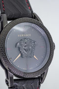 Versace Palazzo Empire Black Dial Black Leather Strap Watch for Men - VERD00218