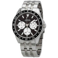 Guess Odyssey Black Dial Silver Steel Strap Watch For Men - W1107G1