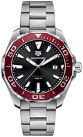Tag Heuer Aquaracer Black Dial Silver Steel Strap Watch for Men - WAY101B.BA0746