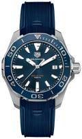 Tag Heuer Aquaracer Blue Dial Blue Rubber Strap Watch for Men - WAY111C.FT6155