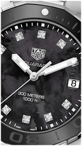 Tag Heuer Aquaracer Quartz Black Dial Silver Steel Strap Watch for Women - WAY131M.BA0748