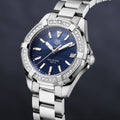 Tag Heuer Aquaracer Quartz Diamonds Blue Dial Silver Steel Strap Watch for Women - WAY131N.BA0748