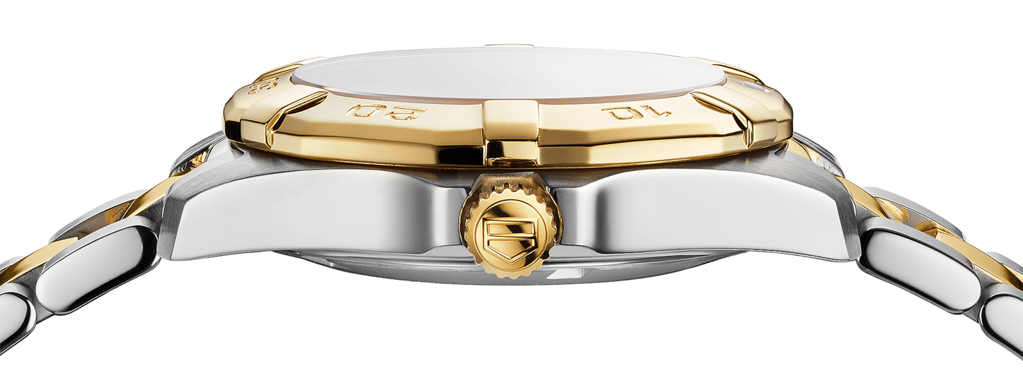Tag Heuer Aquaracer White Mother of Pearl Dial Two Tone Steel Strap Watch for Women - WBD1322.BB0320
