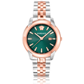 Versace V-Urban Green Dial Two Tone Steel Strap Watch for Men - VELQ00619