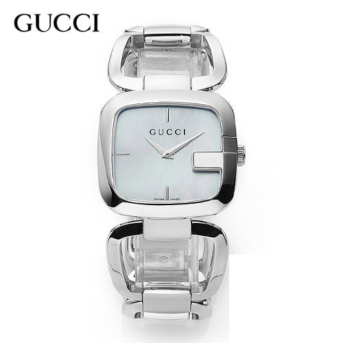 Gucci G-Class Mother of Pearl Dial Silver Steel Strap Watch For Women - YA125404