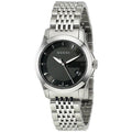 Gucci G Timeless Black Dial Silver Steel Strap Watch For Women - YA126502