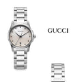 Gucci G Timeless Diamonds Mother of Pearl Dial Silver Steel Strap Watch For Women - YA126542