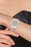 Gucci 25H Quartz Silver Dial Silver Steel Strap Watch For Women - YA163402