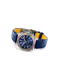 Breitling Chronomat Automatic 36 South Sea Blue Dial Blue Leather Strap Watch for Women - A10380611C1P1