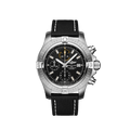 Breitling Avenger Chronograph 45mm Black Dial Black Leather Strap Watch for Men - A13317101B1X1