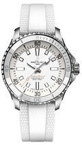 Breitling Superocean Automatic 36 White Dial White Rubber Strap Watch for Men - A17377211A1S1