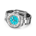 Breitling Superocean Automatic 36 Turquoise Dial Silver Steel Strap Watch for Men - A17377211C1A1