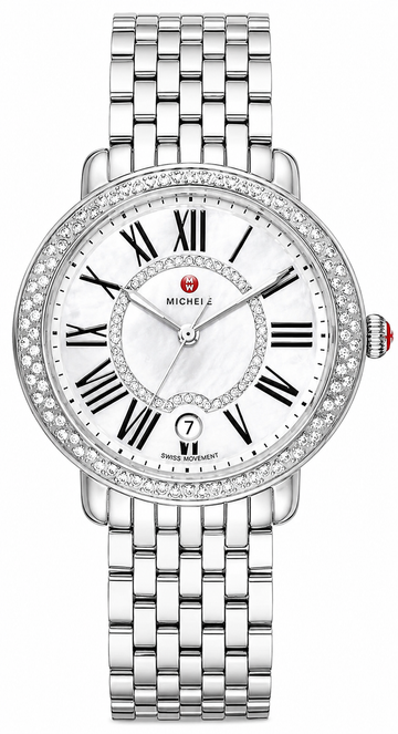 Michele Serein Mother of Pearl Dial Silver Steel Strap Watch for Women - MWW21B000030