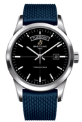 Breitling Transocean Day & Date 42mm Automatic Black Dial Blue Mesh Bracelet Mens Watch - A4531012/BB69/280S/ A20S.1