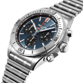 Breitling Chronomat B01 42mm Blue Dial Silver Steel Strap Watch for Men - AB0134101C1A1